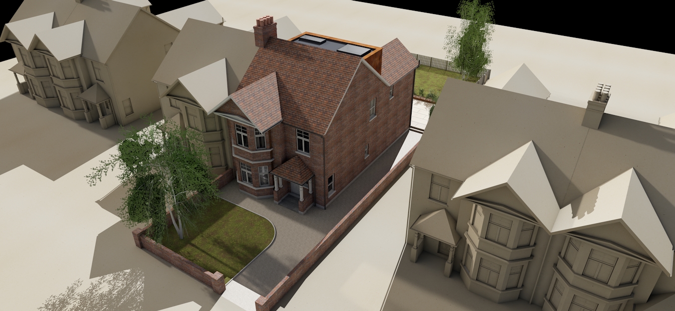 Contemporary rear extension, loft conversion, corten steel, full height glazing