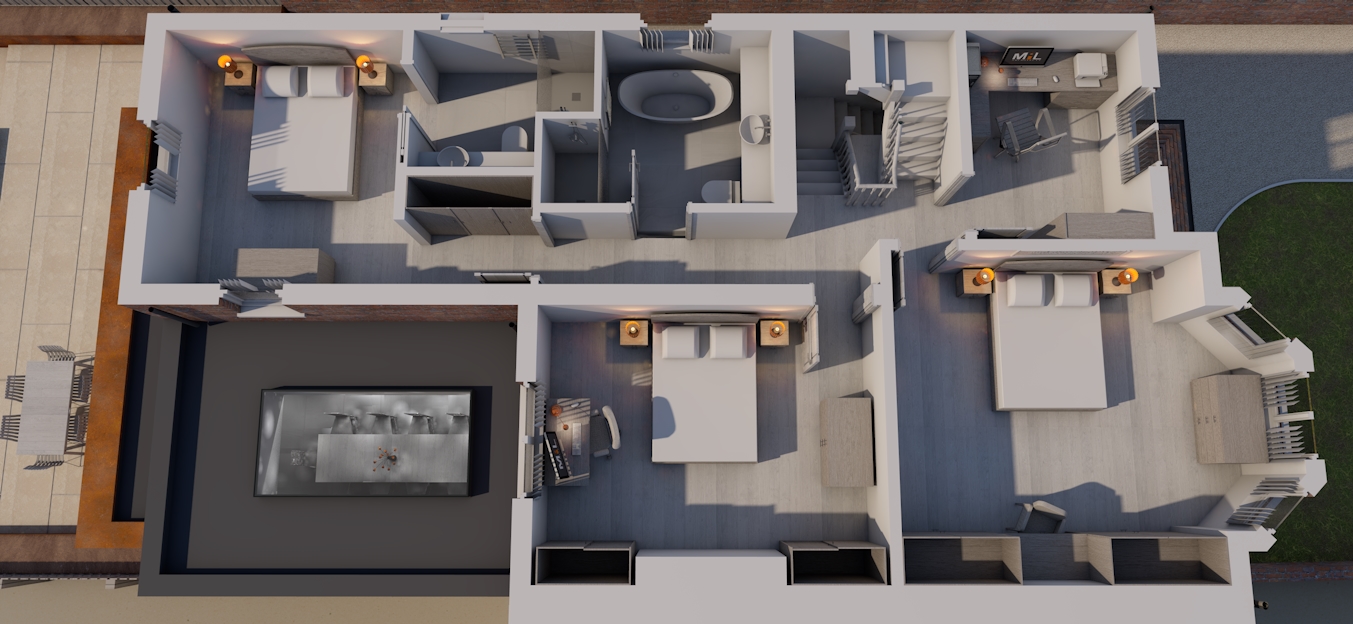 Internal re-organisation, en-suite, skylight